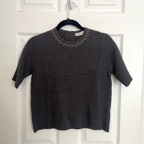 Knitted Gold Detail Blouse ⚜️ - Picture 1 of 5